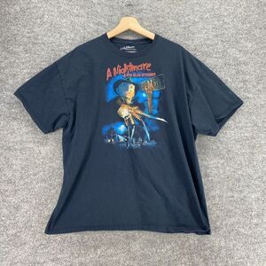 A Nightmare On Elm Street T-Shirt Men 2XL Blue Freddy Krueger Print Short Sleeve